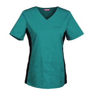 Personalized Customizable Embroidered Women's Medical Scrub Top