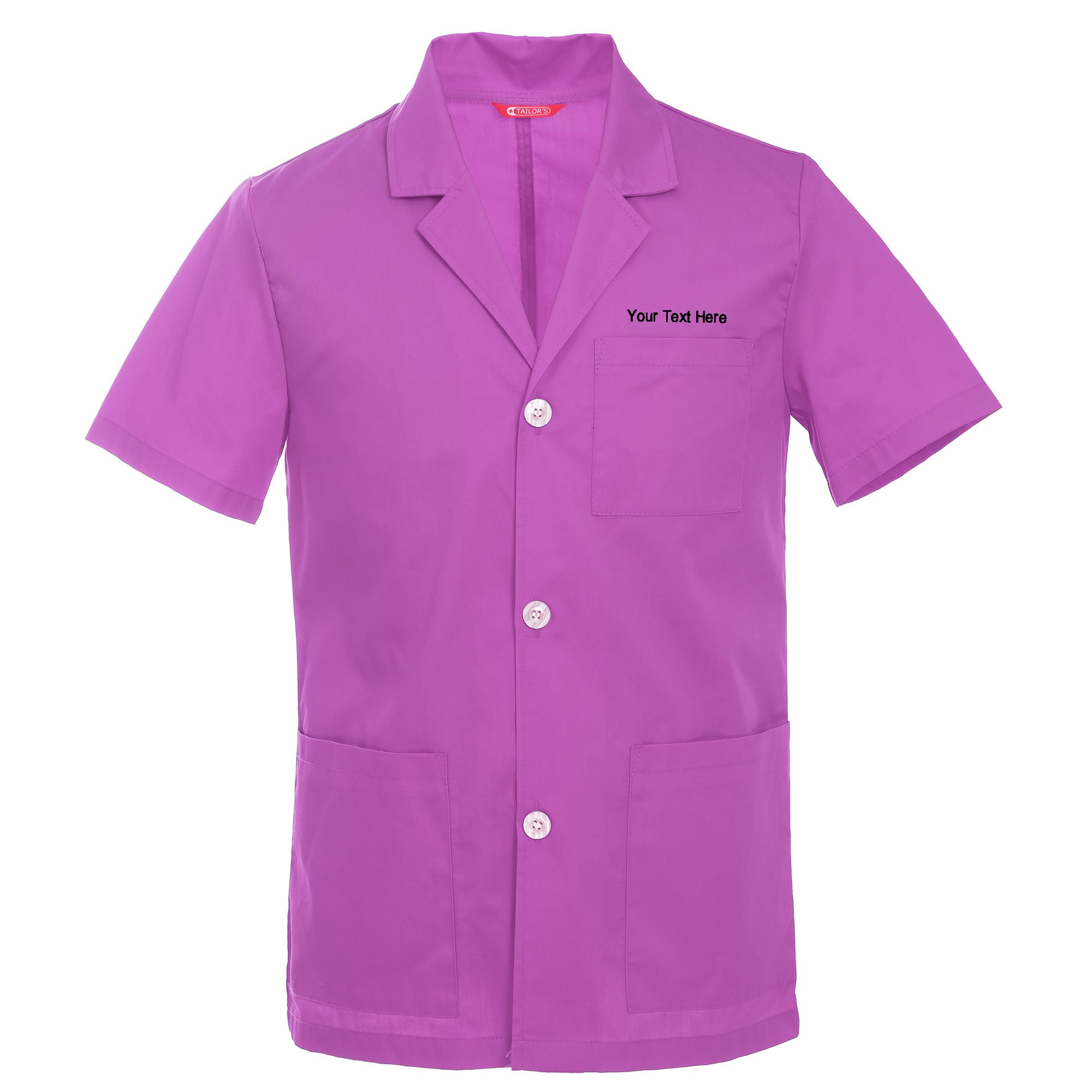 Tailor’s Men’s Short Sleeve Lab Coat – 65% Polyester/35% Cotton, Vented Back, Three Pockets
