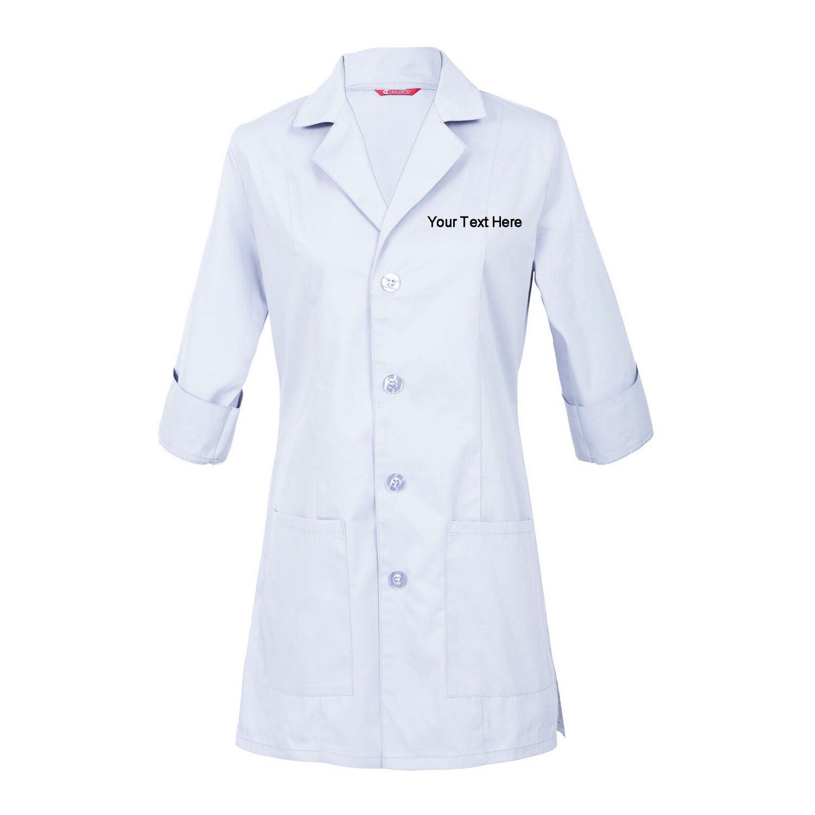 Embroidered Women's 3/4 Sleeve Lab Coat Personalized With Etsy UK