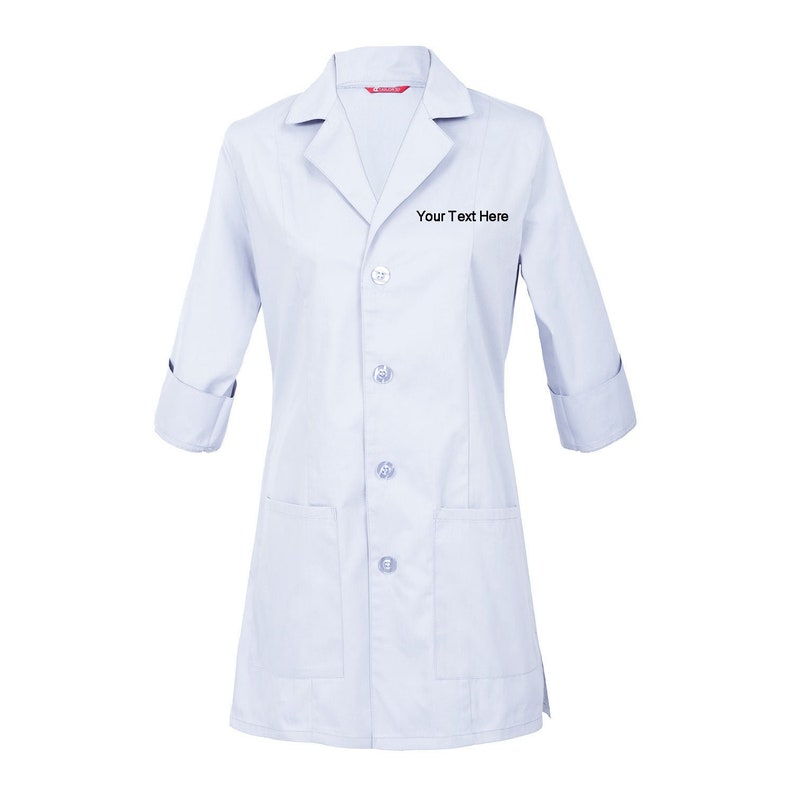 Embroidered Women's 3/4 Sleeve Lab Coat Personalized With Etsy