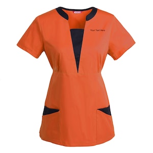 Personalized Customizable Embroidered Women's Medical Scrub Top