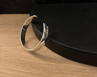 Cascade - Gros bracelet jonc Torque épais en argent sterling 925 avec poinçon caractéristique | Fabriqué à la main et poinçonné au Royaume-Uni | Qualité exceptionnelle |