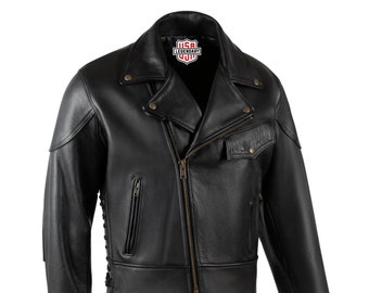 70's Golden Bear Motorcycle Rocker Biker Black Leather