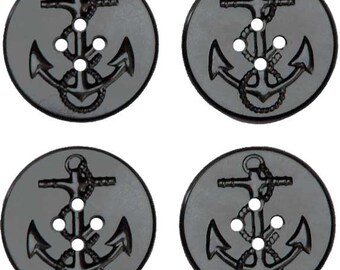 Military Spec Black Replacement Peacoat Buttons