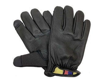 Legendary Mens Deerskin Aramid Lined Short Wrist Touchscreen Gloves