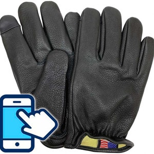 Legendary Mens Deerskin Aramid Lined Short Wrist Touchscreen Gloves