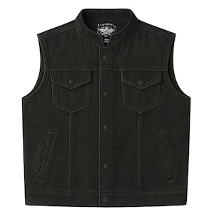 Legendary &#39;Revolution&#39; Mens Denim Motorcycle Vest
