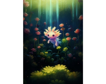 Axolotl Underwater Wonder Poster | Multiple Sizes