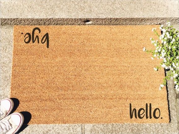 Hello Bye Doormat Hello Goodbye Door Mat Doormat Custom Etsy