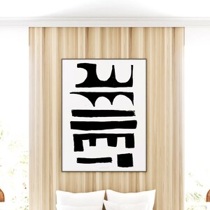 Black and White Bedroom Decor, Large Printable Wall Art