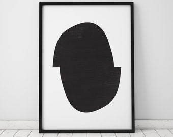 Minimalist Black and White Art Print, Modern Printable Wall Art