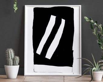 Modern Wall Decor, Black and White Printable Wall Art