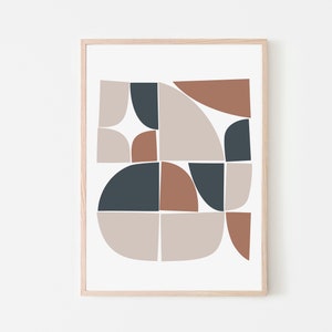Mid Century Modern Abstract Art Print, Geometric Wall Art