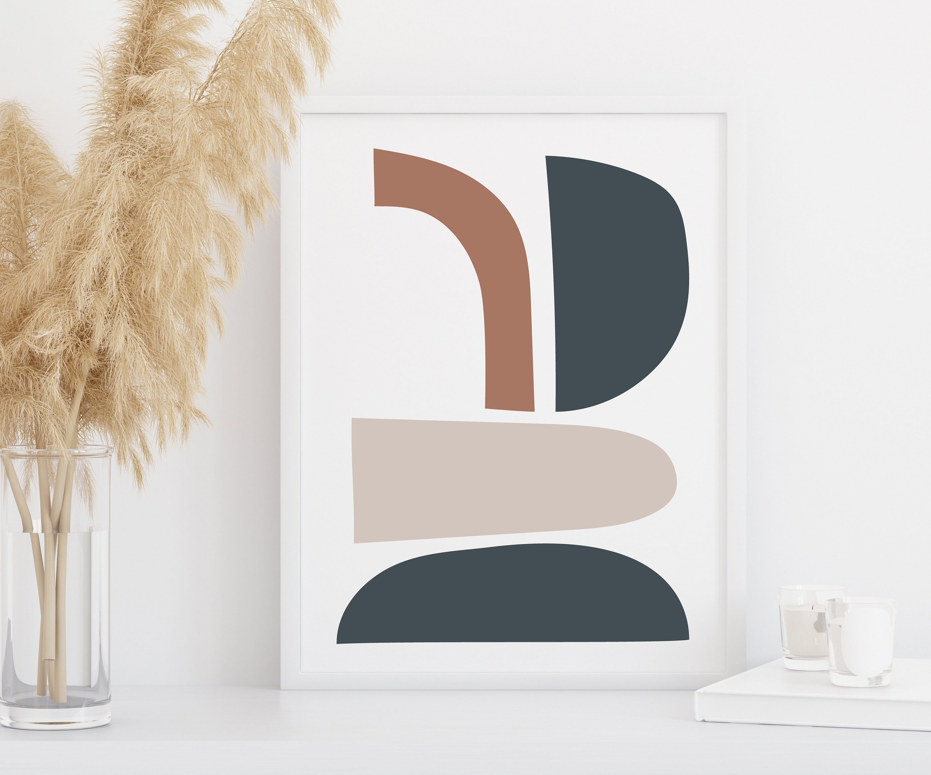 Mid Century Modern Geometric Wall Art - Etsy