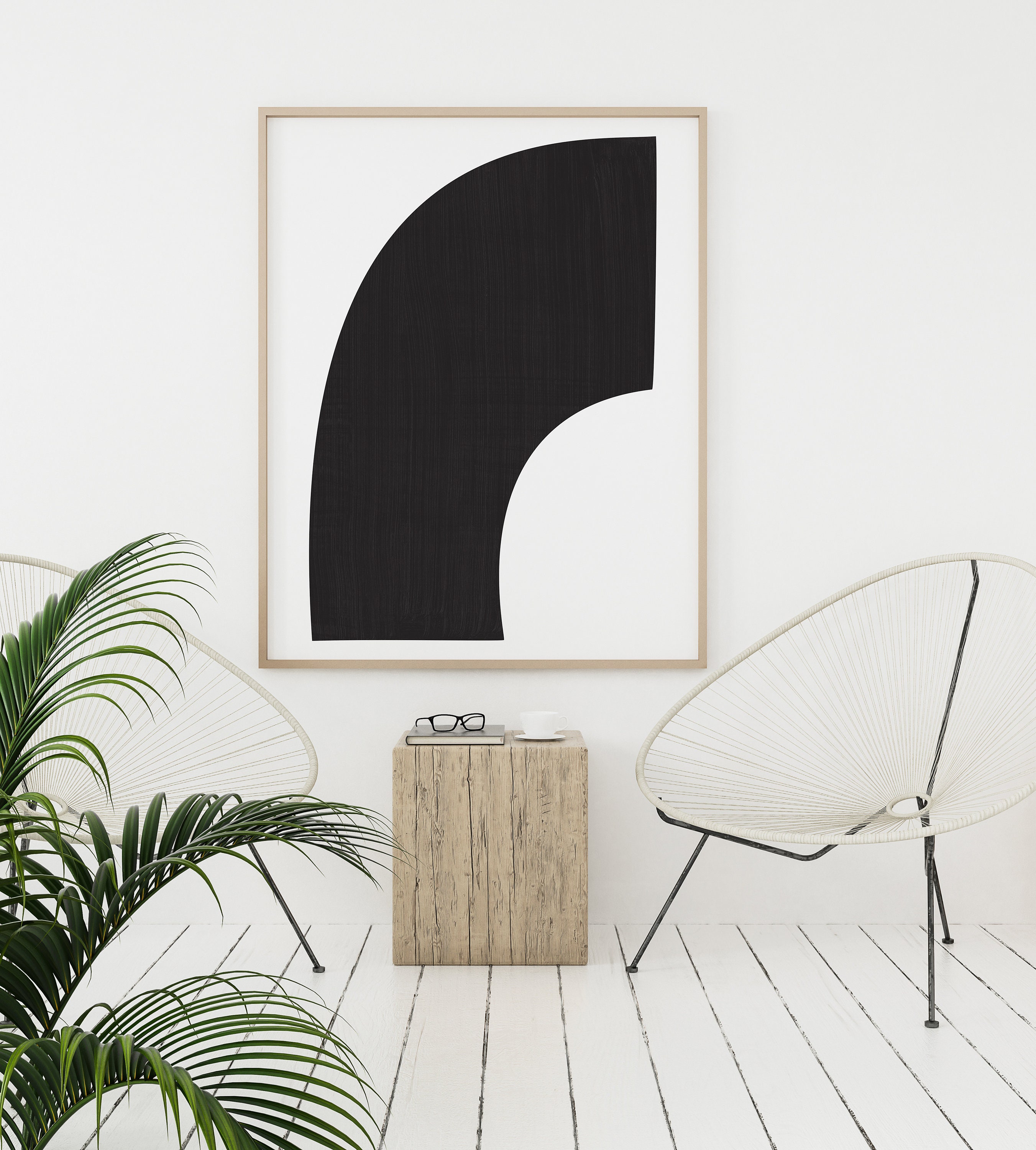 Printable Geometric Wall Art, Black and White Downloadable Art - Etsy
