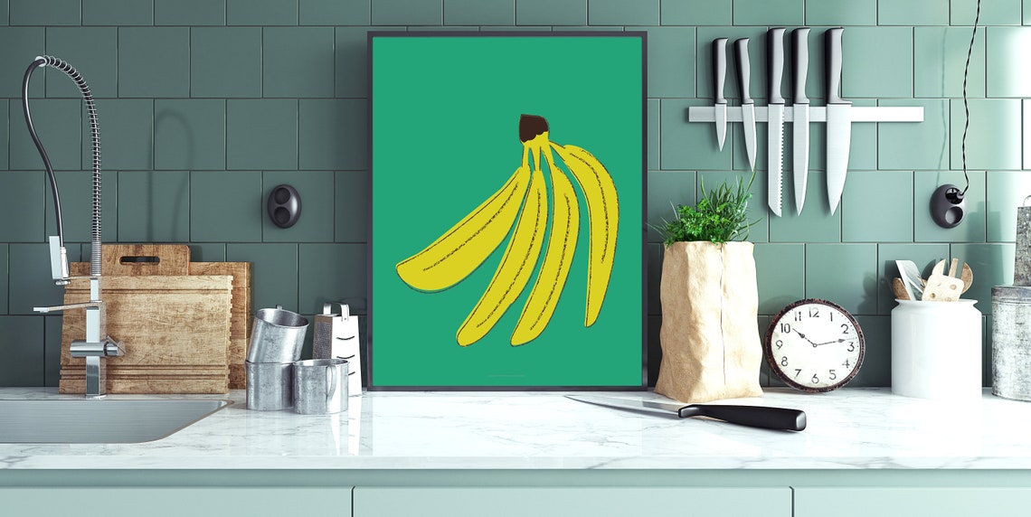 Kitchen Decor Wall Art, Banana Wall Art Fruit Print - Etsy