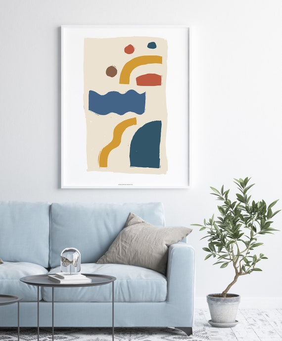 Nordic Style Vertical Wall Art Designs, Oversized Mustard Yellow Master Bedroom Print Wall Art