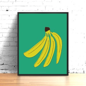 Kitchen Decor wall art, Banana wall art fruit print image 1