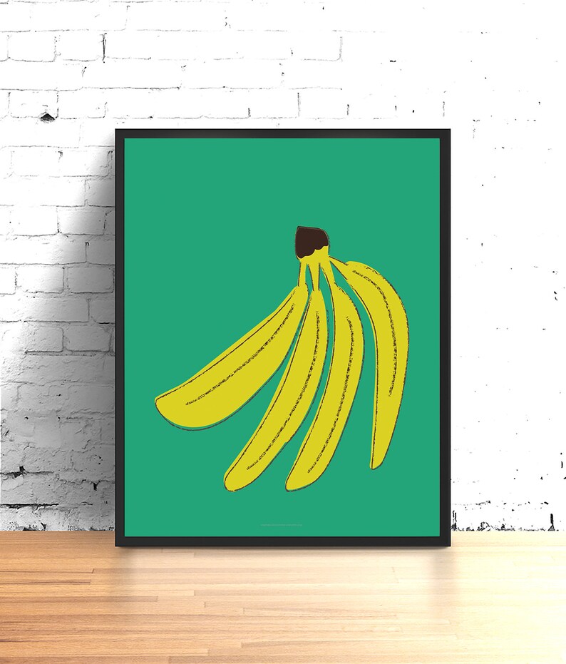 Kitchen Decor wall art, Banana wall art fruit print image 1