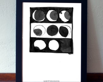 Moon Phases Print, Moon Poster, Moon Phase Poster, Lunar Phases Print, Moon Poster Print, Moon Phase Print, Moon Phases Wall Art