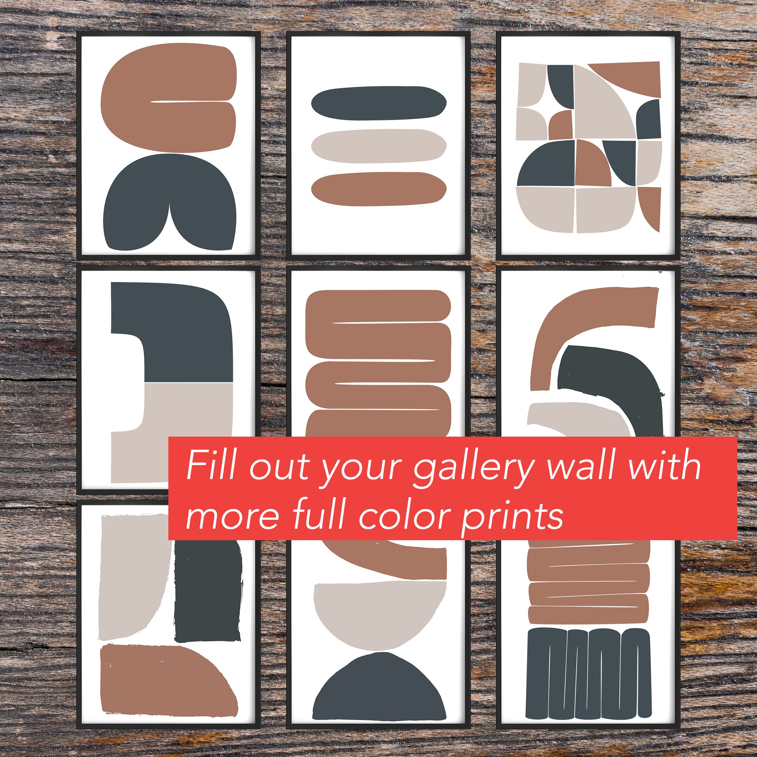 Mid Century Modern Abstract Art Print, Geometric Wall Art - Etsy