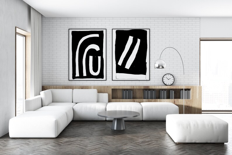 Modern Wall Decor, Black and White Printable Wall Art - Etsy