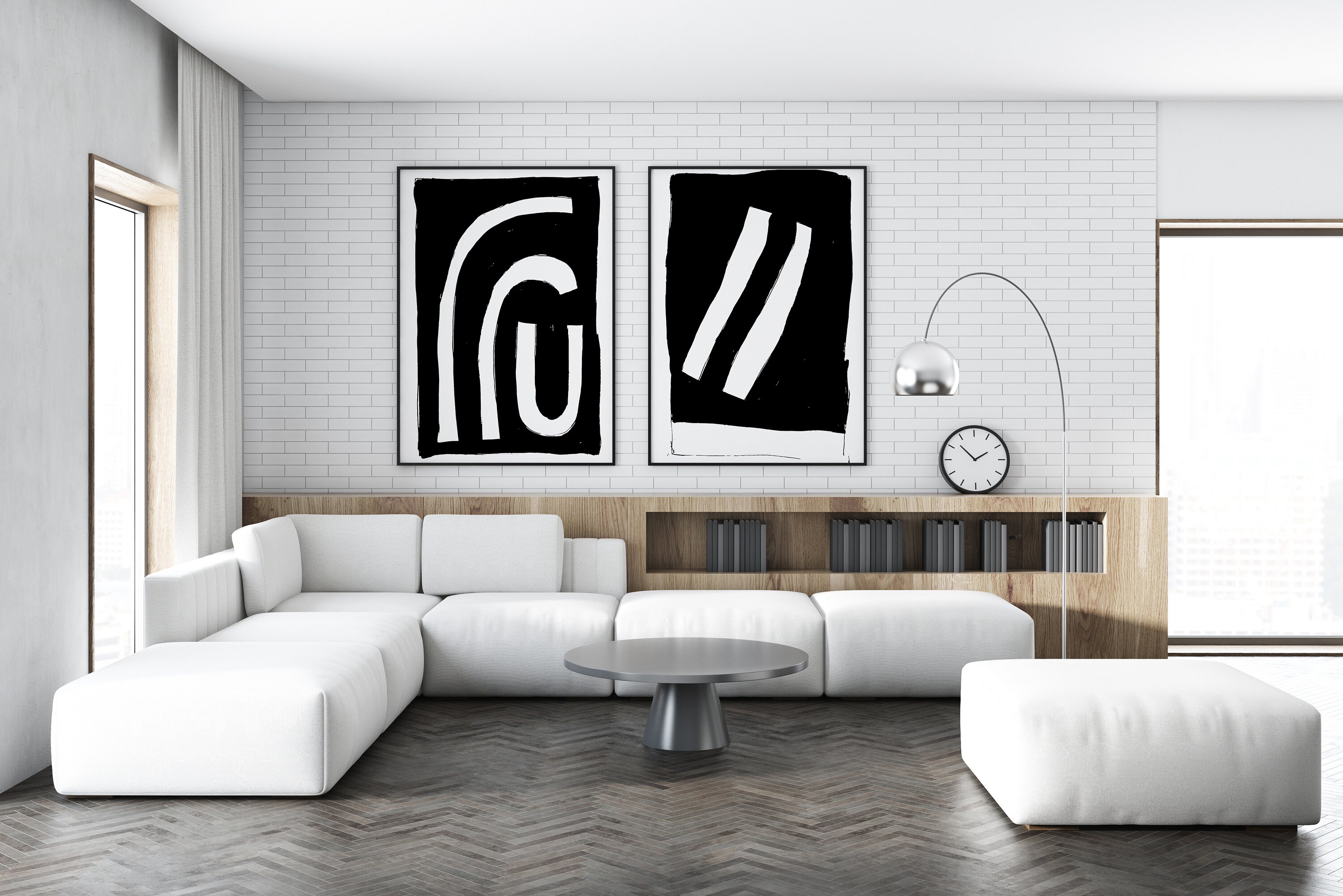 Modern Wall Decor, Black and White Printable Wall Art - Etsy