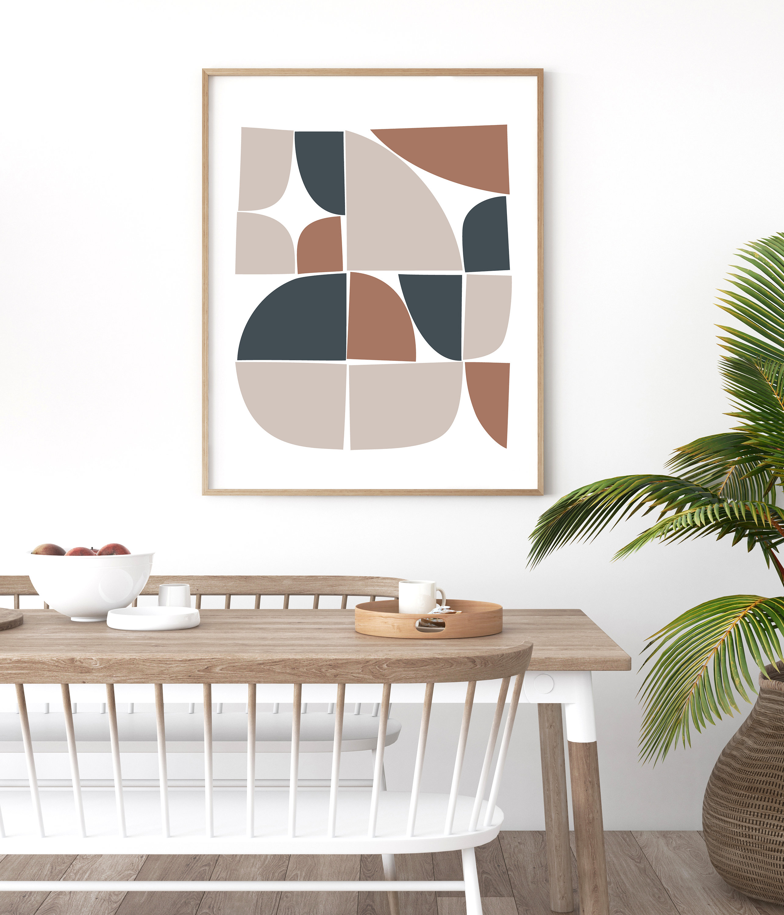 Mid Century Modern Abstract Art Print, Geometric Wall Art - Etsy