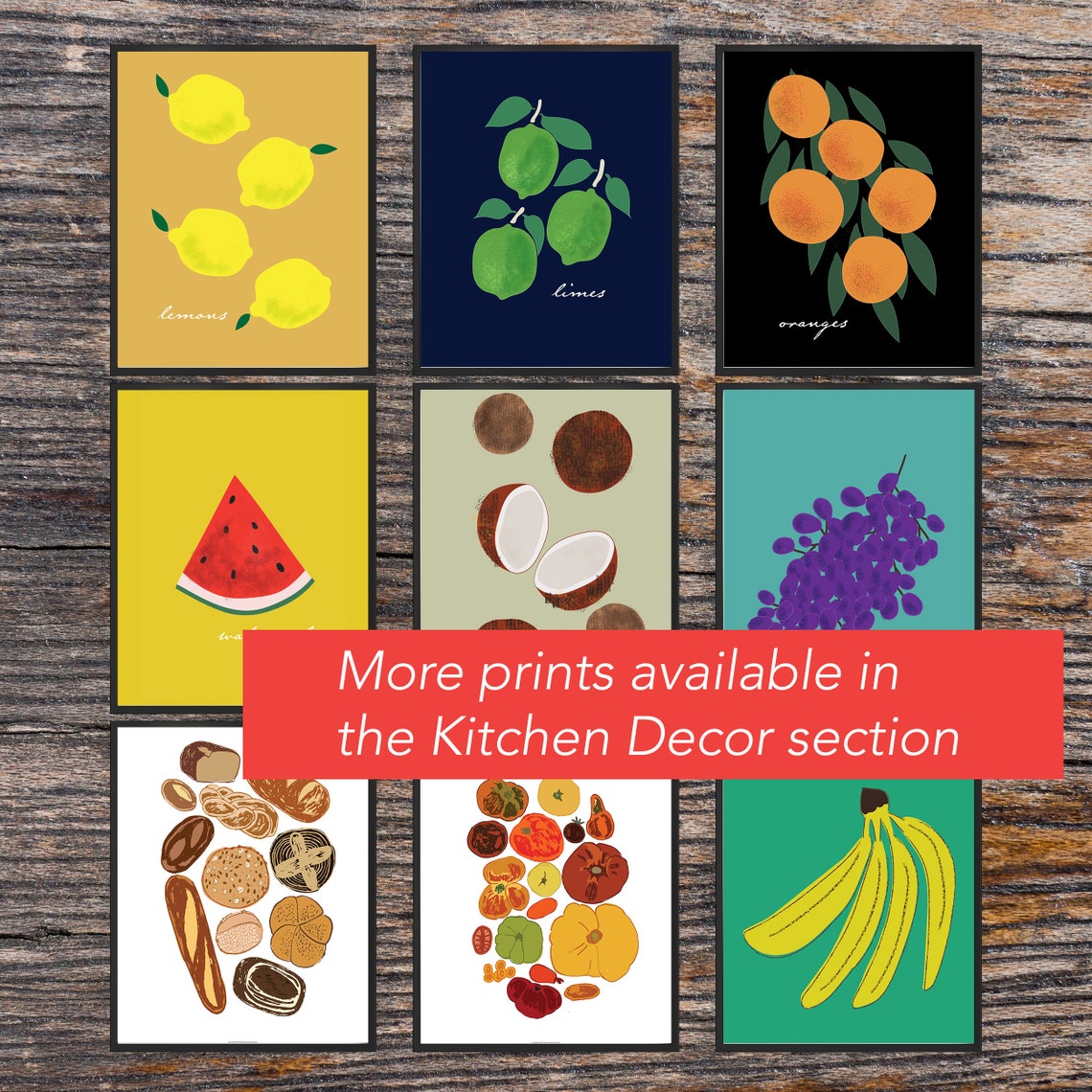 Seasonal Food Poster 4 Seasons Wall Art Set of Four Prints Etsy