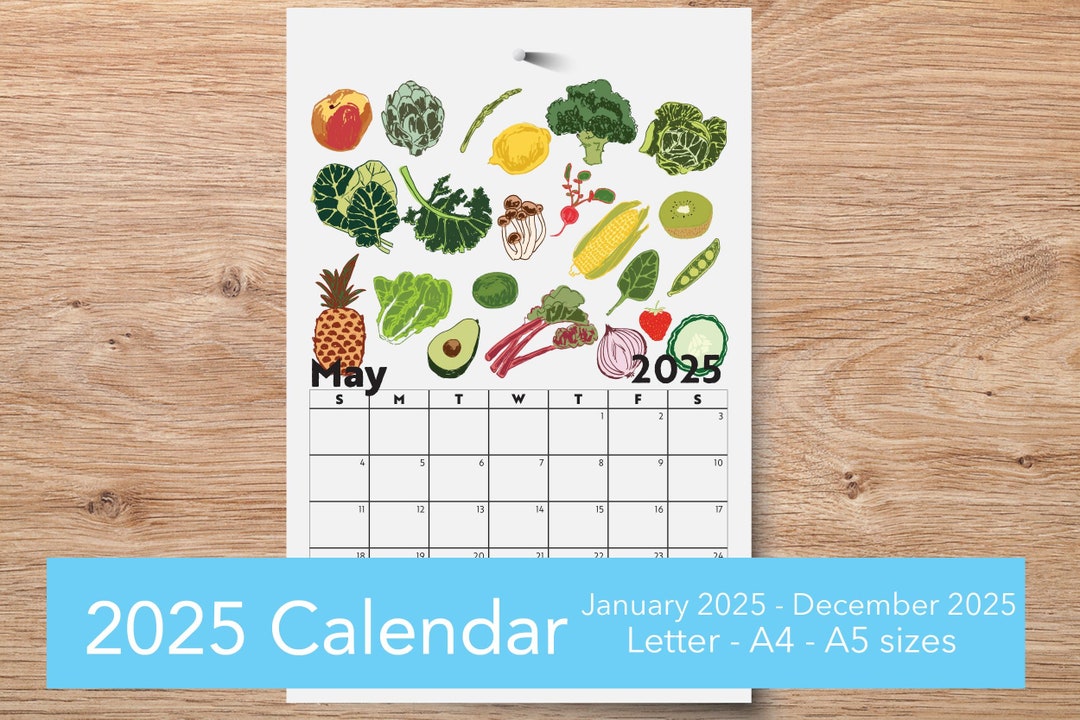 Printable Wall Calendar 2025, Seasonal Produce Food Art - Etsy printable-wall-calendar-2025-seasonal-produce-food-art-etsy
