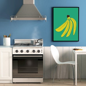 Kitchen Decor wall art, Banana wall art fruit print image 5