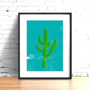 Digital Cactus Art Print, Botanical Print