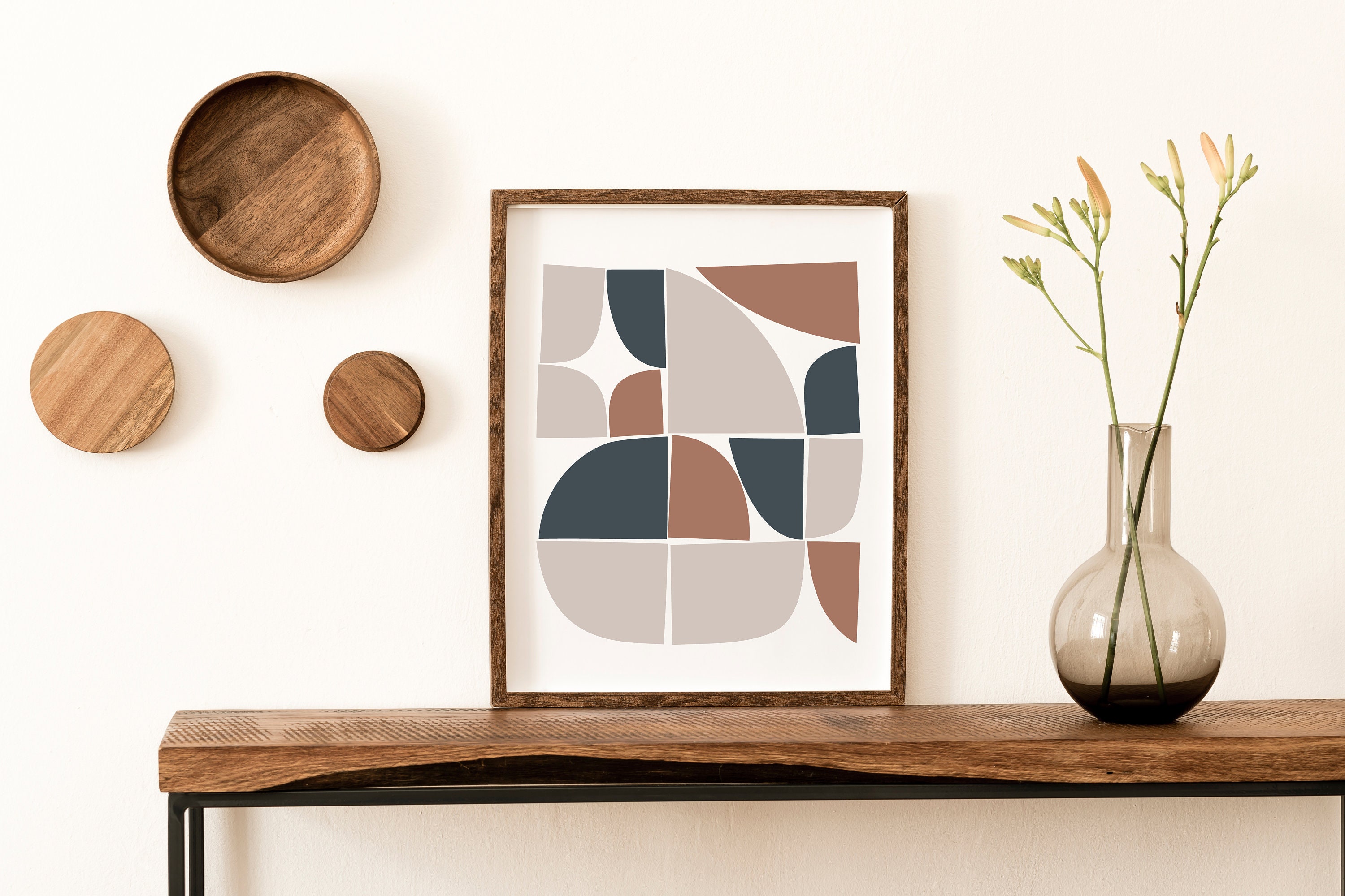 Mid Century Modern Abstract Art Print, Geometric Wall Art - Etsy