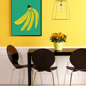 Kitchen Decor wall art, Banana wall art fruit print image 6