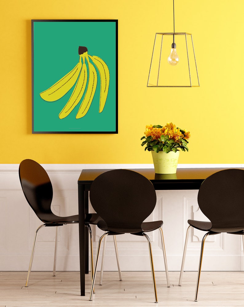 Kitchen Decor wall art, Banana wall art fruit print image 6