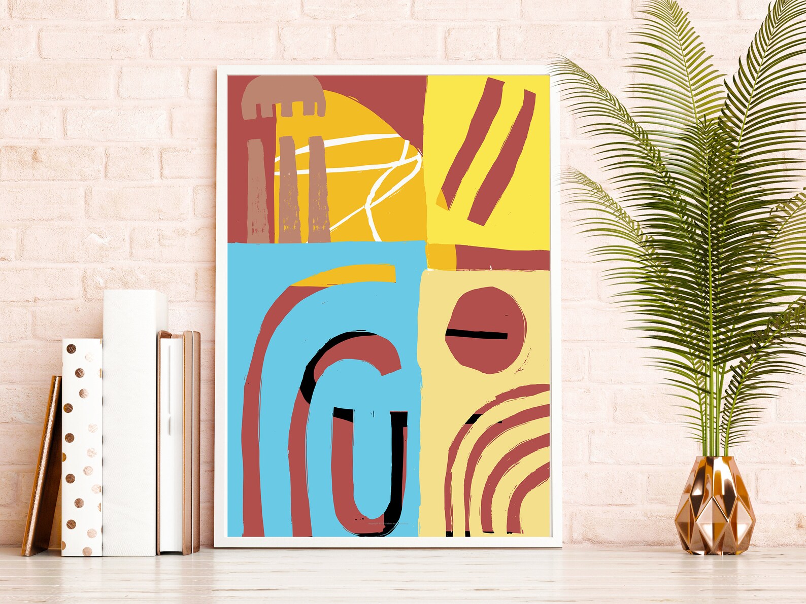 Printable Modern Wall Art, Red Modern Wall Decor - Etsy