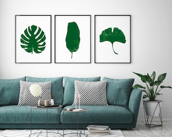 Botanische printset, Galerijwandset van 3 prints