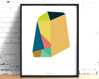 Gold Geometric Wall Art Decor, Affordable Scandinavian Wall Art