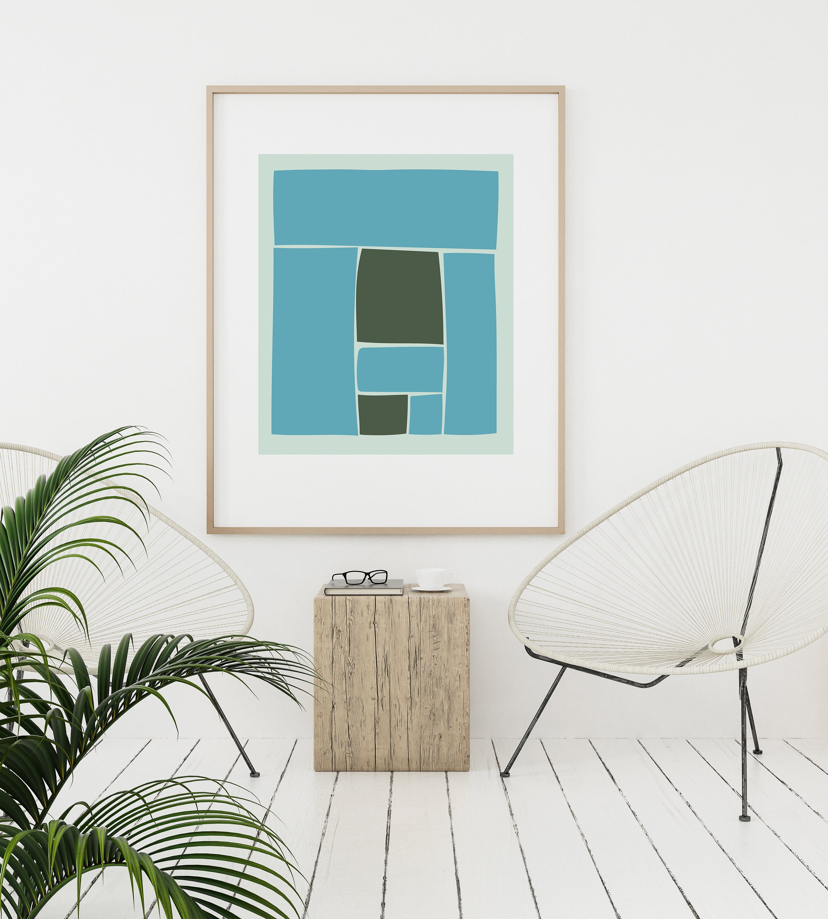 Abstract Digital Art Print, Mid Century Modern Wall Art - Etsy