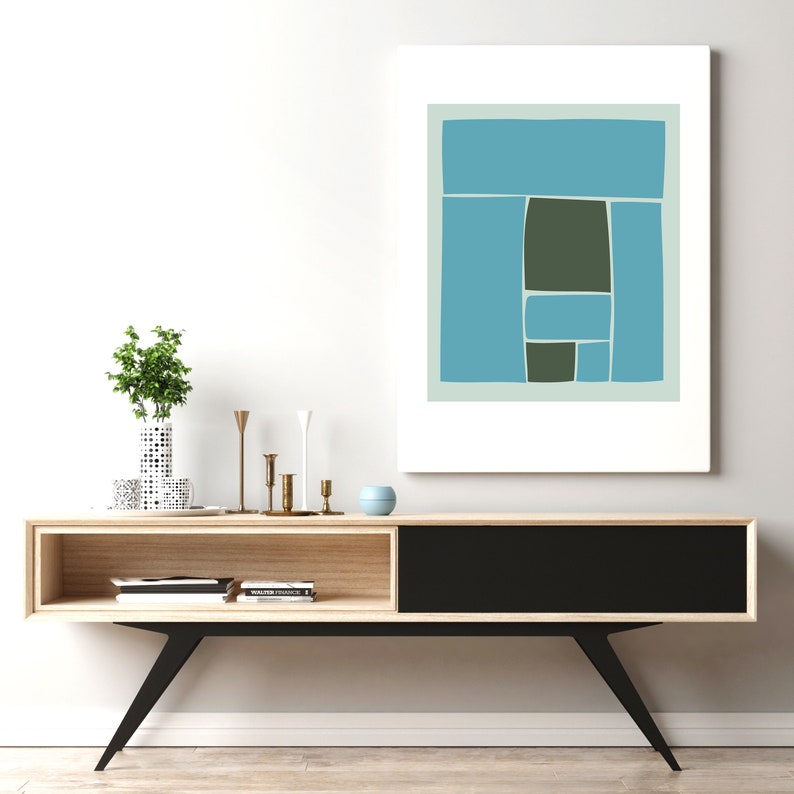 Abstract Digital Art Print, Mid Century Modern Wall Art - Etsy