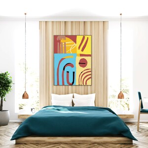 Printable Modern Wall Art, Red Modern Wall Decor - Etsy