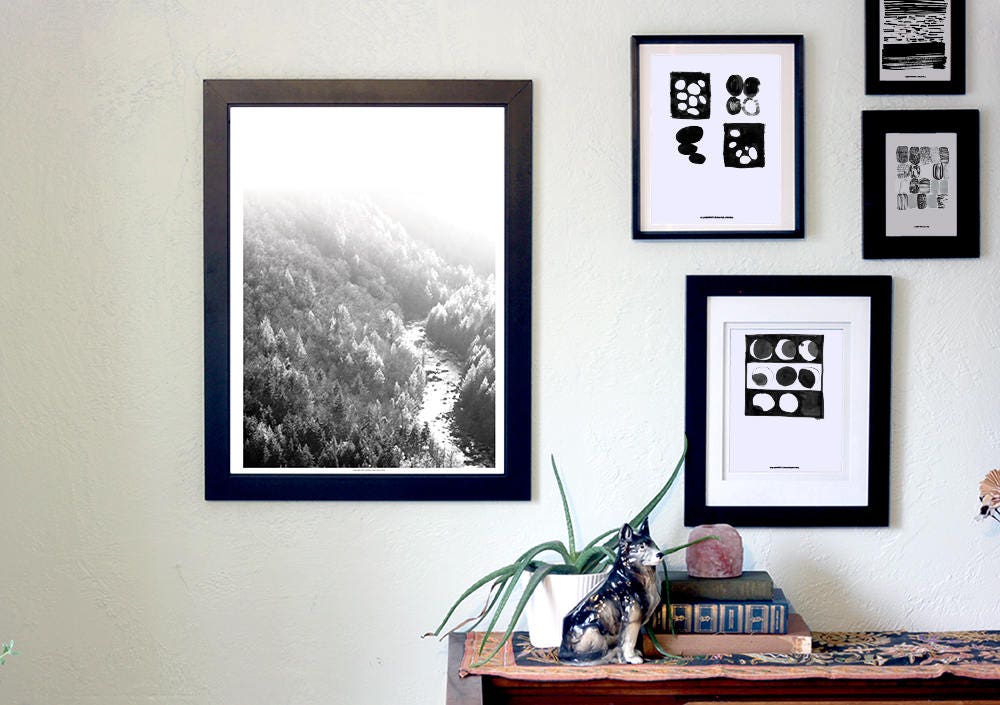 Black and White Dorm Decor Landscape Print Forest Print Minimalist ...