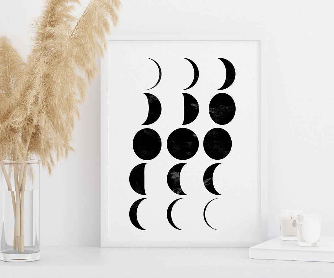 Minimalist Moon Phase Wall Art, Moon Phases Poster - Etsy