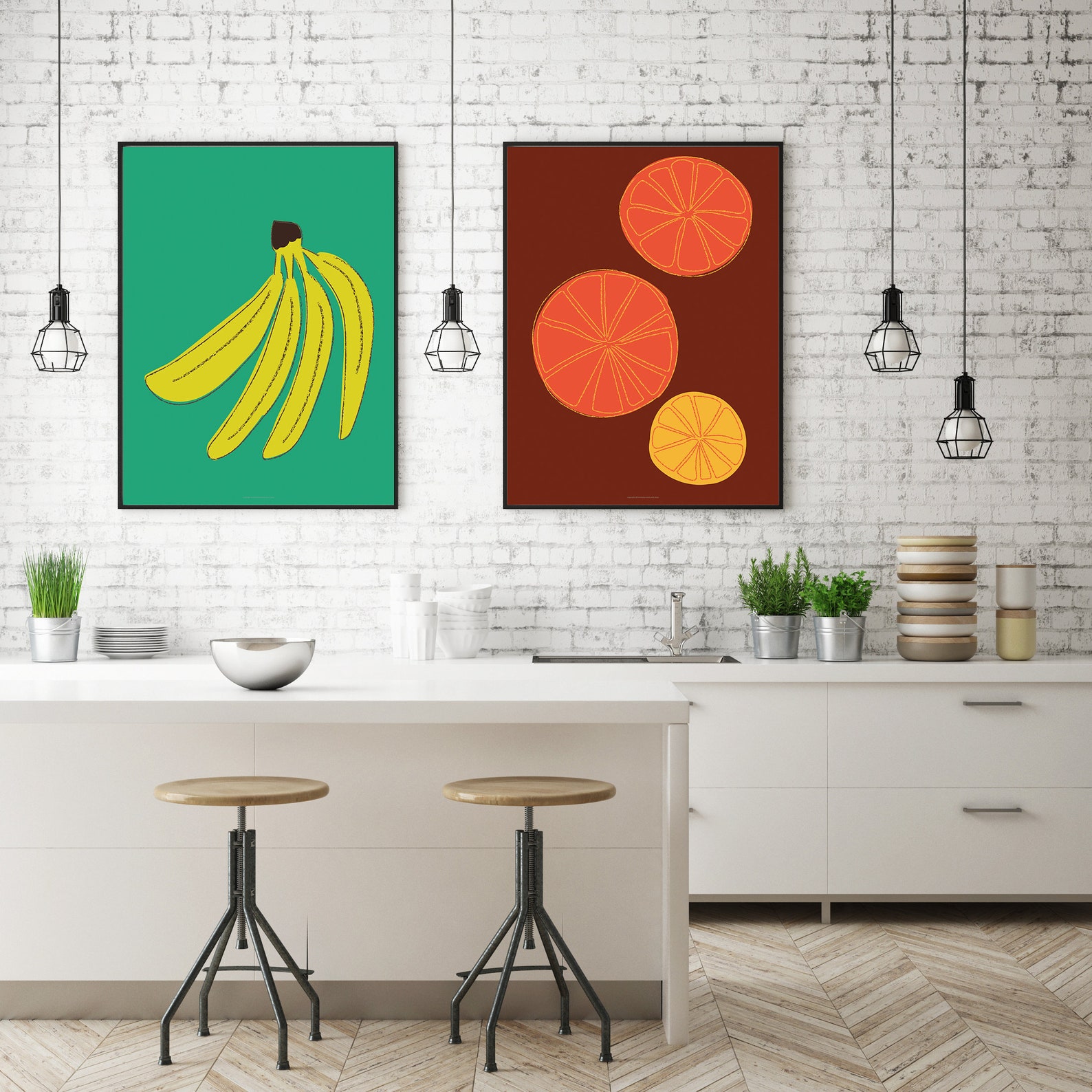 Kitchen Decor Wall Art, Banana Wall Art Fruit Print - Etsy