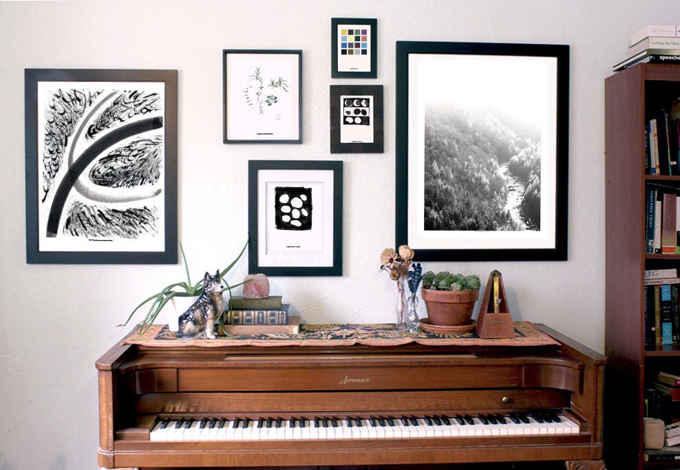 Black and White Dorm Decor Landscape Print Forest Print Minimalist ...