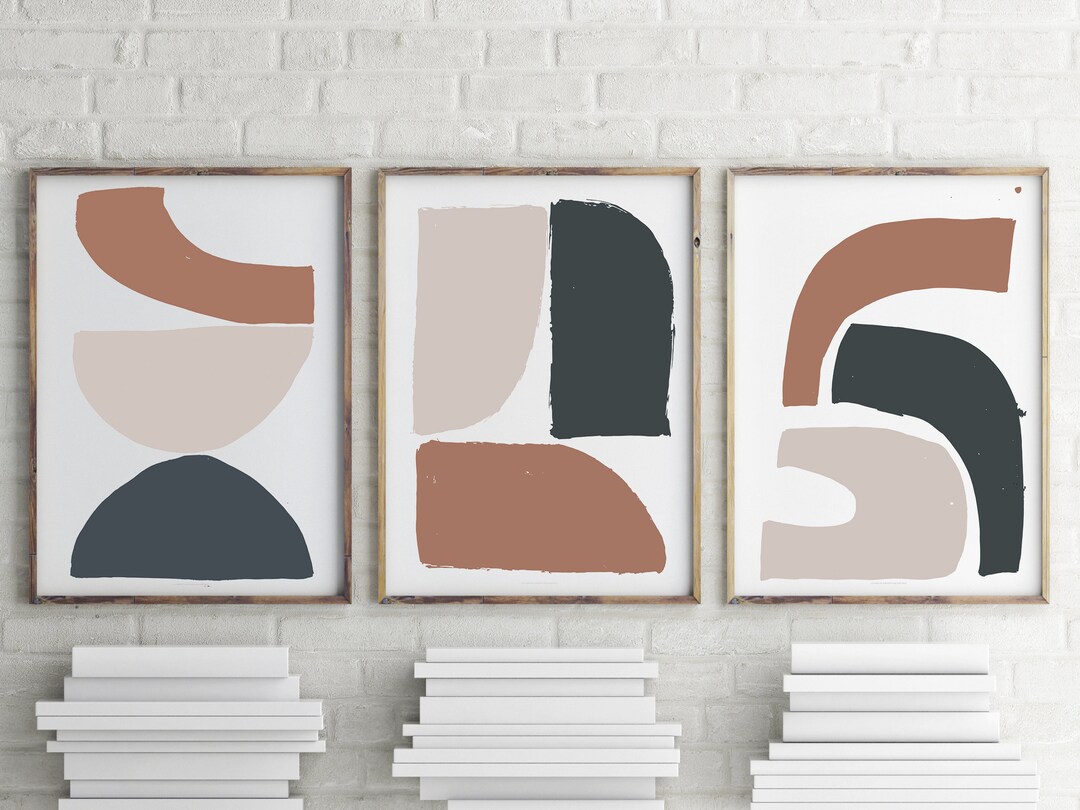 3 Piece Printable Wall Art, Abstract Art Set of 3 Prints - Etsy