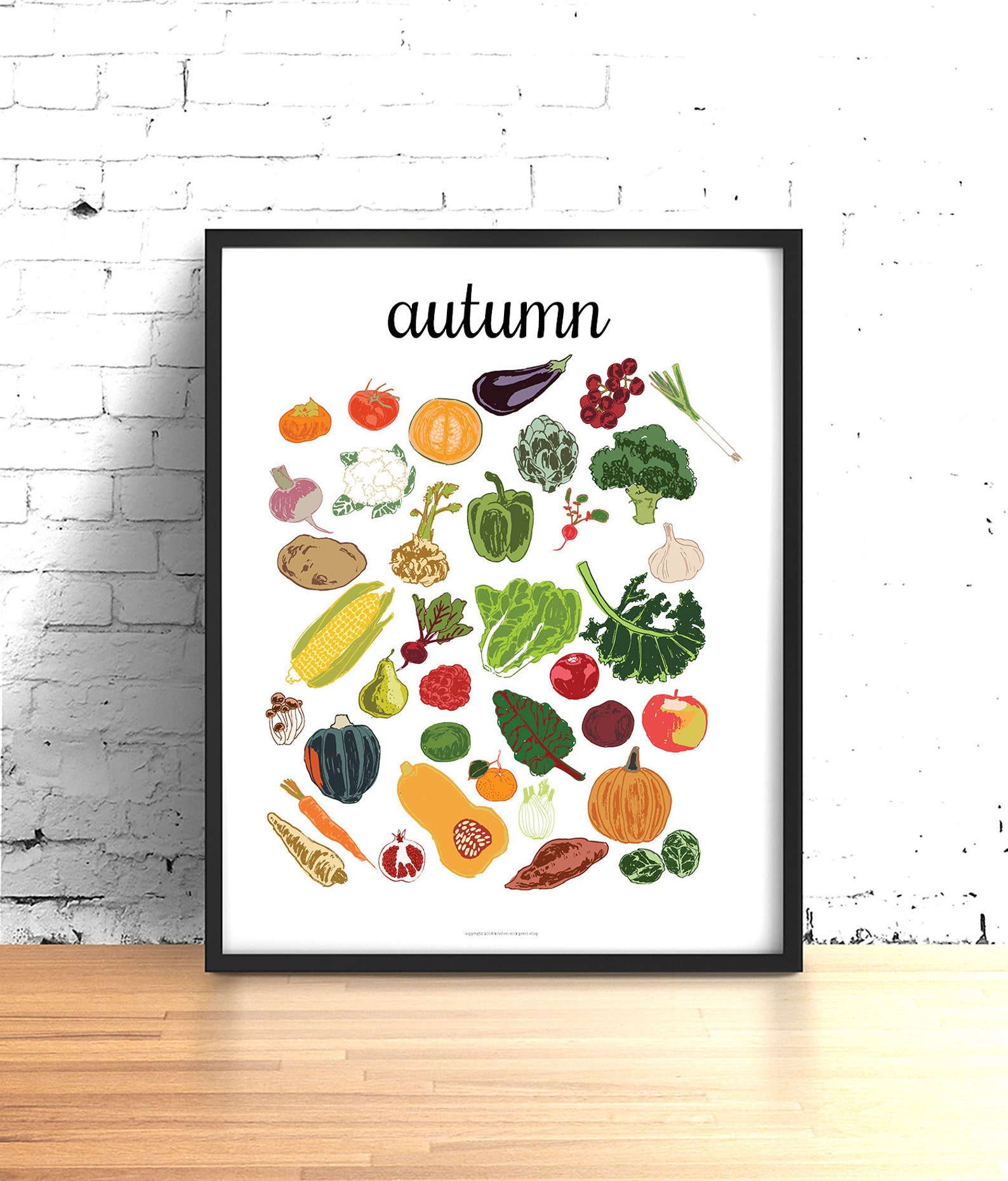 Seasonal Food Poster 4 Seasons Wall Art Set of Four Prints Etsy