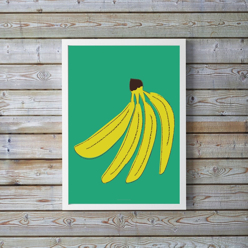 Kitchen Decor wall art, Banana wall art fruit print image 2