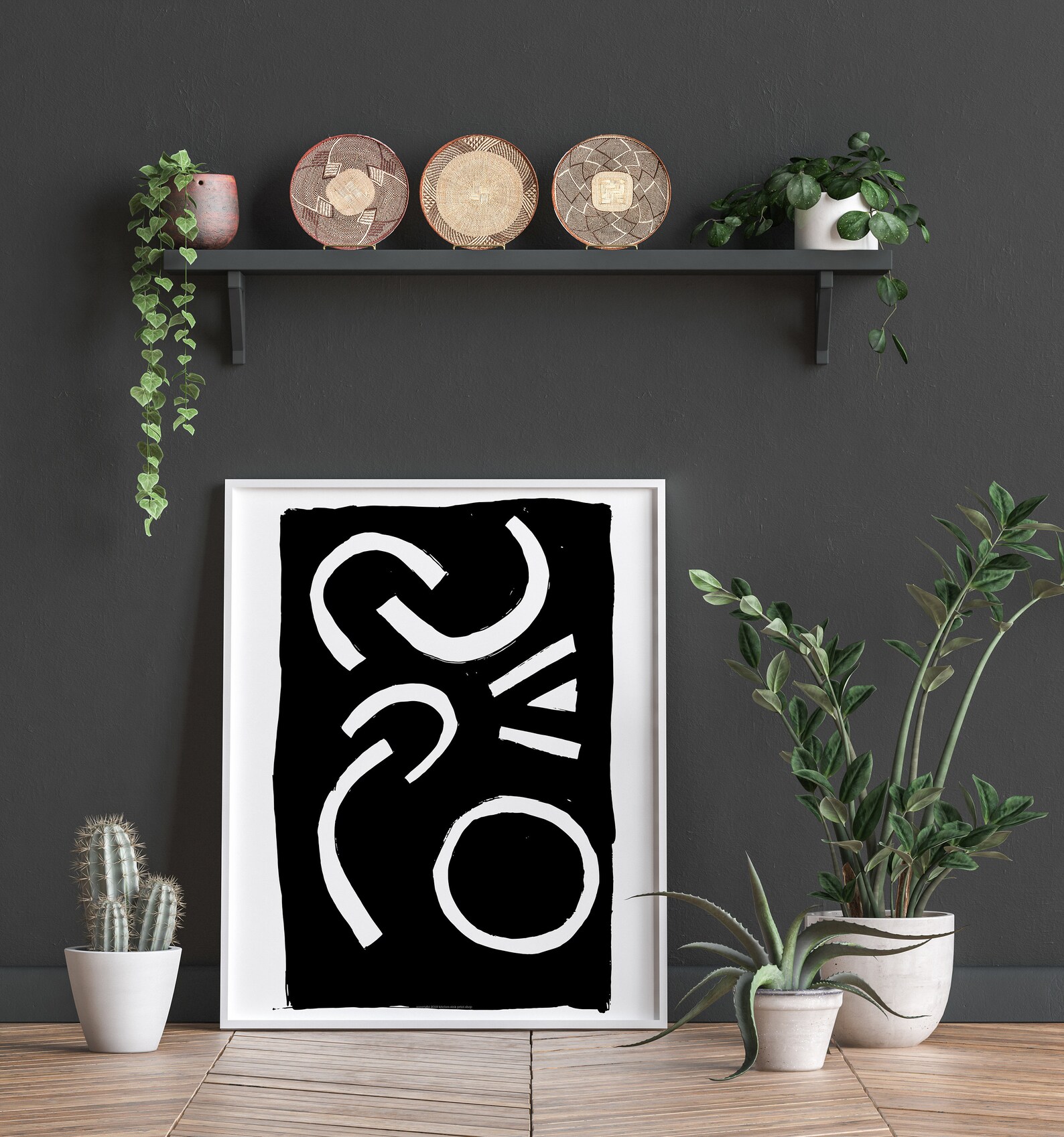Large Abstract Wall Art, Black and White Printable Wall Art - Etsy
