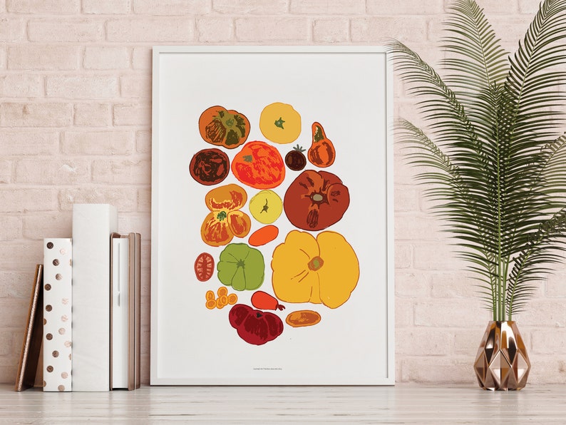 Heirloom Tomato Kitchen Wall Food Art Poster Print Kitchen - Etsy